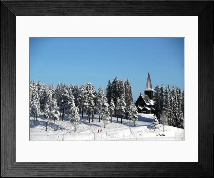 Framed Print : People ski in Oevreseter, Oslo Framed Print : People ski in Oevreseter, Oslo