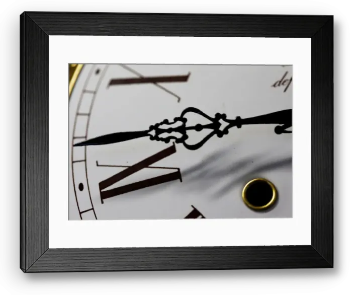 Framed Print : The hands of a clock are pictured in a watchmakers shop in Bordeaux Framed Print : The hands of a clock are pictured in a watchmakers shop in Bordeaux