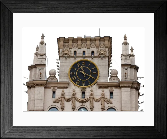 Framed Print : The clock tower is pictured in Minsk