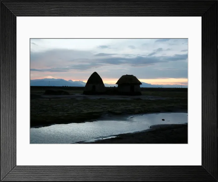 Framed Print : Huts are seen at the Chipaya community where ethnic group install first autonomous