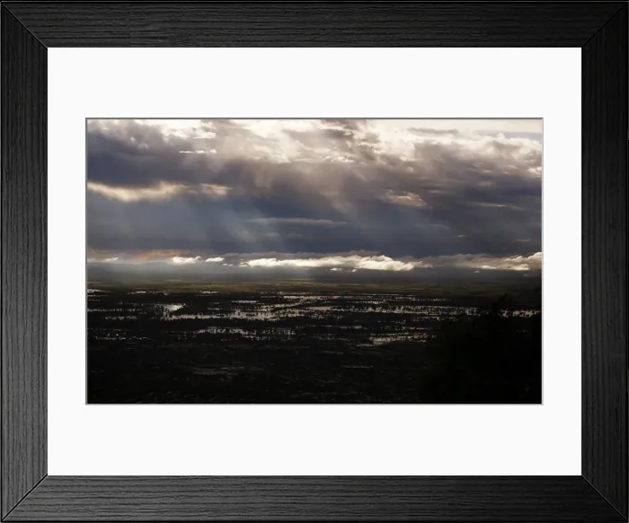 Framed Print : Sunlight descend over flooded waters near Rockhampton, Queensland Framed Print : Sunlight descend over flooded waters near Rockhampton, Queensland