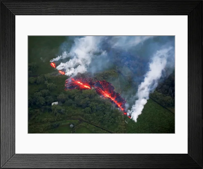 Framed Print : A Picture and its Story: Burning lava, hot ash: Kilaueas human toll