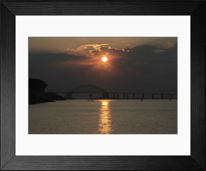 Framed Print : A general view shows a road-and-rail bridge, which is constructed to connect the Russian Framed Print : A general view shows a road-and-rail bridge, which is constructed to connect the Russian