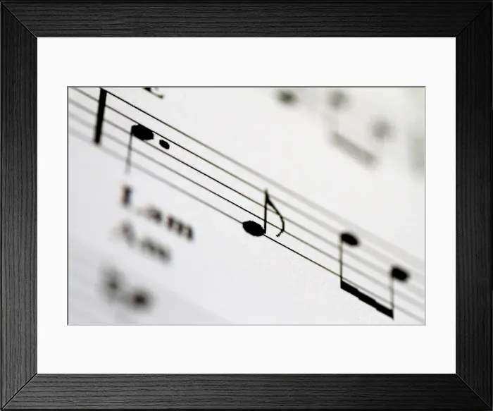Framed Print : Illustration photo of music notes on sheet music Framed Print : Illustration photo of music notes on sheet music