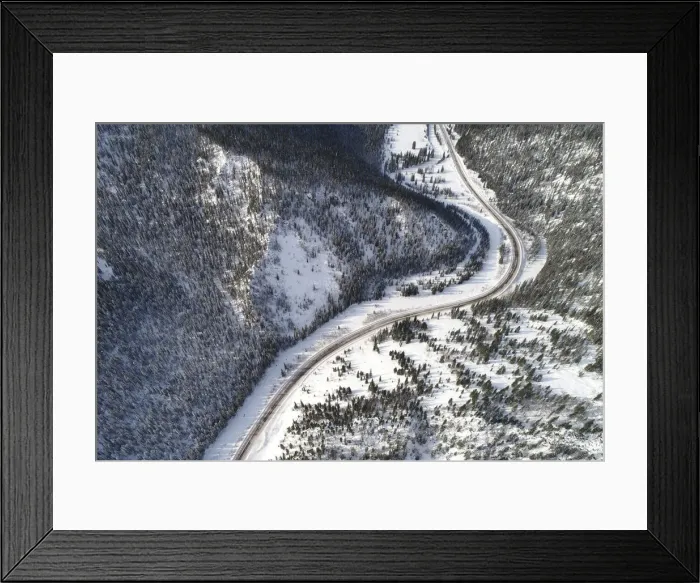 Framed Print : An aerial view shows the R257 federal highway in Krasnoyarsk Region Framed Print : An aerial view shows the R257 federal highway in Krasnoyarsk Region