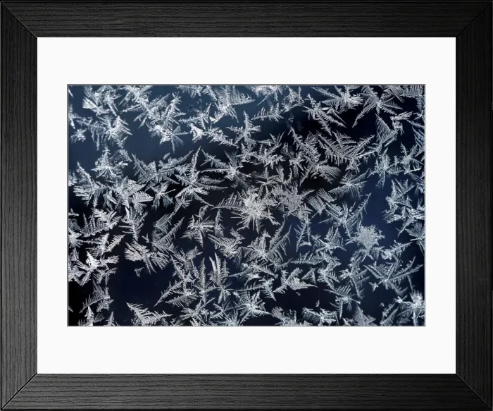 Framed Print : A window with frost pattern is pictured on top of highest German mountain, the Zugspitze