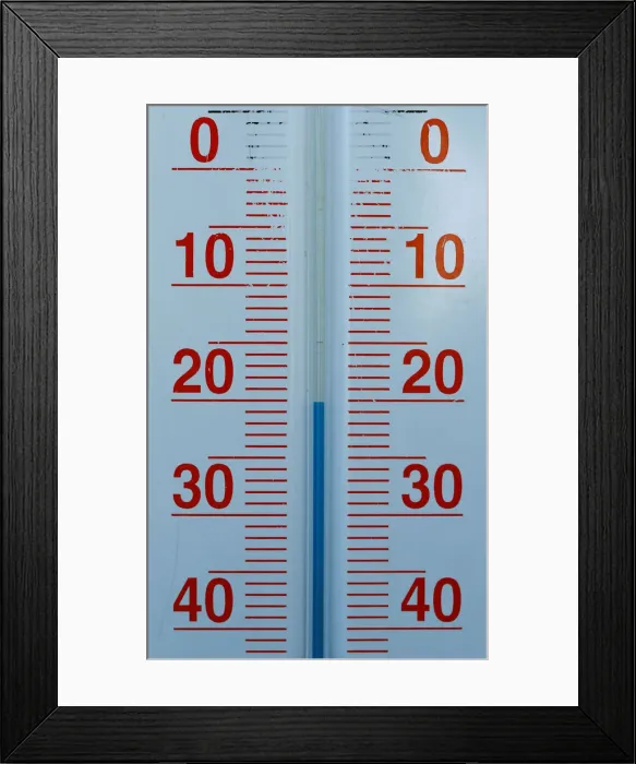 Framed Print : Thermometer is pictured on top of highest German mountain, the Zugspitze