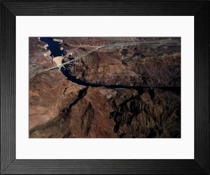Framed Print : The Hoover Dam is pictured from the air on the outskirts of Boulder City Framed Print : The Hoover Dam is pictured from the air on the outskirts of Boulder City