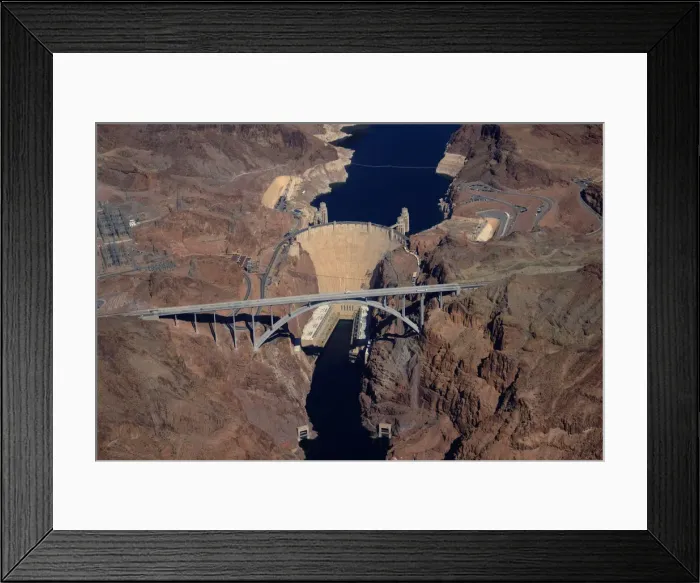 Framed Print : The Hoover Dam is pictured from the air on the outskirts of Boulder City Framed Print : The Hoover Dam is pictured from the air on the outskirts of Boulder City