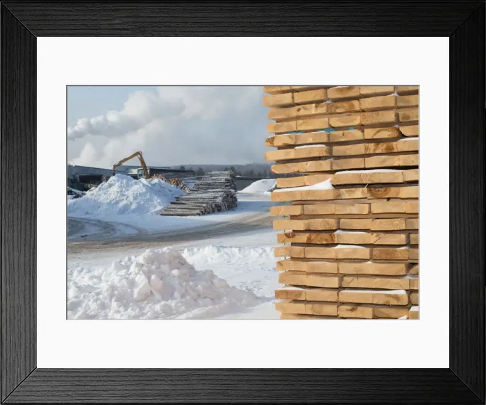 Framed Print : Softwood lumber is processed at Groupe Crete, a sawmill in Chertsey, Quebec Framed Print : Softwood lumber is processed at Groupe Crete, a sawmill in Chertsey, Quebec