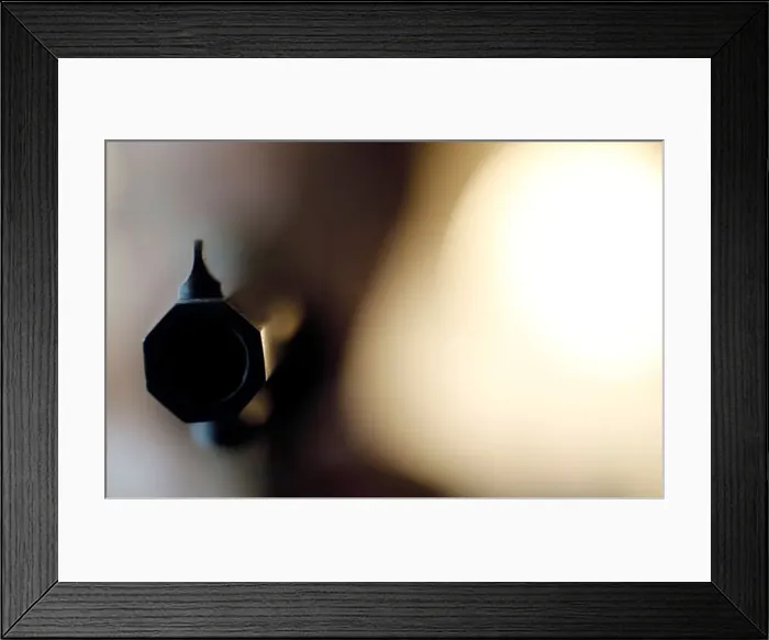 Framed Print : A weapon collector holds a 44 caliber gun in his house in Bordeaux