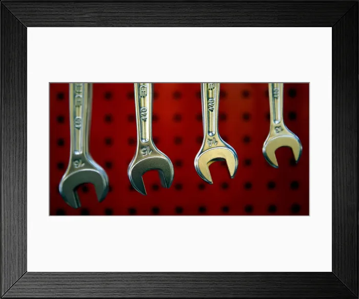 Framed Print : Flat spanners are displayed at a hardware store in Marseille Framed Print : Flat spanners are displayed at a hardware store in Marseille