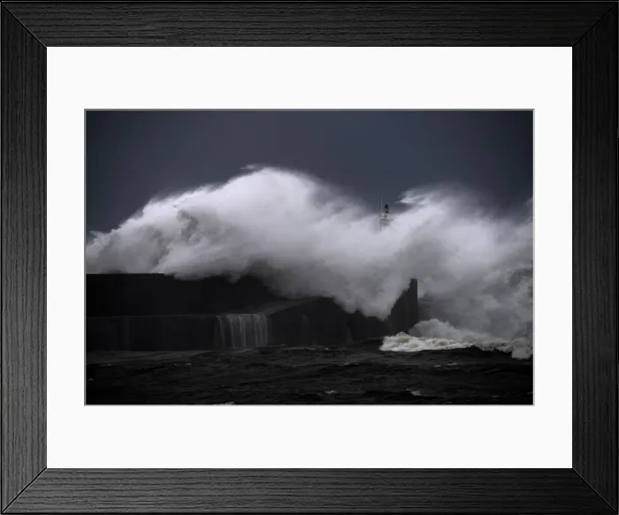 Framed Print : Huge waves crash on the San Esteban de Pravia seafront in Asturias region Framed Print : Huge waves crash on the San Esteban de Pravia seafront in Asturias region