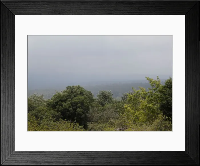 Framed Print : Volcanic ash obscures the views near Pahala, Hawaii
