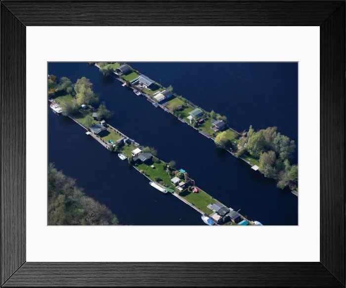 Framed Print : Aerial view of houses surrounded by water near Amsterdam Framed Print : Aerial view of houses surrounded by water near Amsterdam
