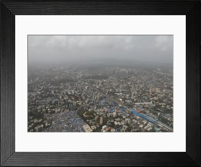 Framed Print : An aerial view shows monsoon clouds over Mumbai