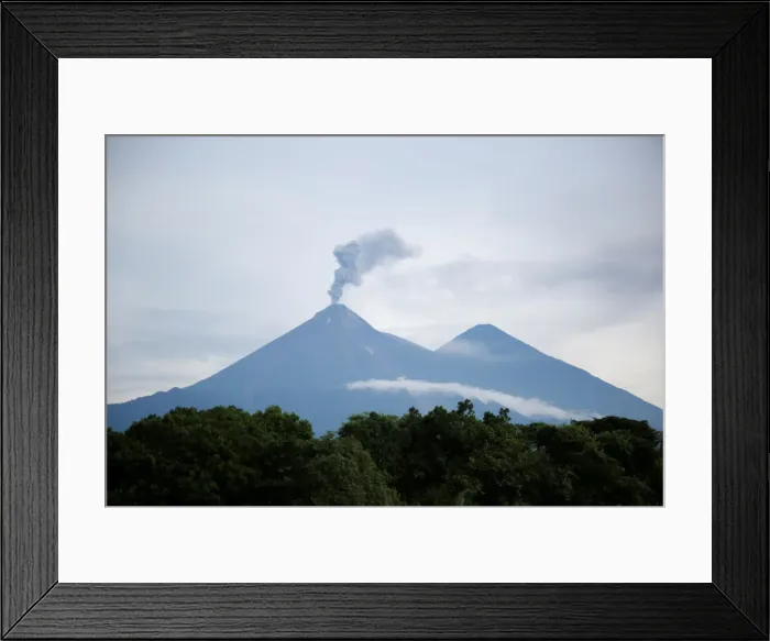 Framed Print : The Fuego volcano is seen from San Miguel Los Lotes Framed Print : The Fuego volcano is seen from San Miguel Los Lotes