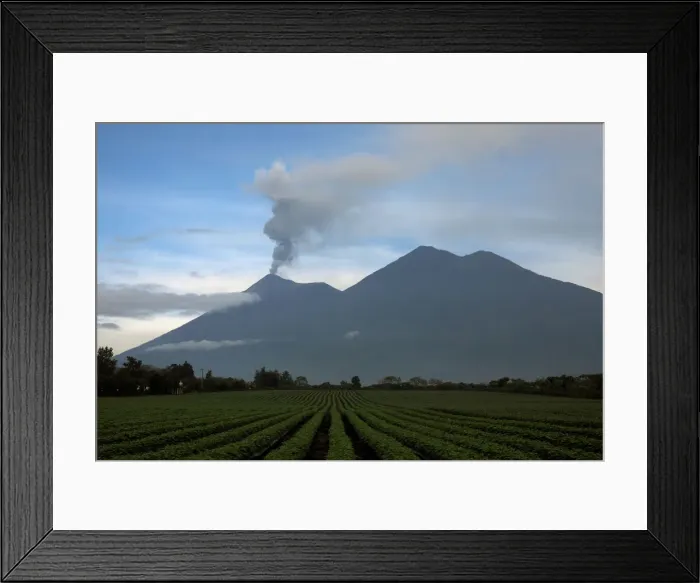 Framed Print : The Fuego volcano is seen from Ciudad Vieja Framed Print : The Fuego volcano is seen from Ciudad Vieja