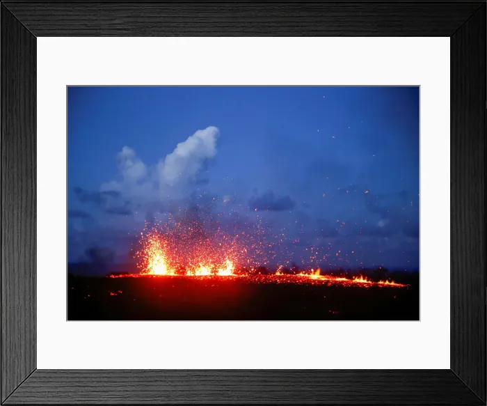 Framed Print : Lava erupts from a fissure on the outskirts of Pahoa Framed Print : Lava erupts from a fissure on the outskirts of Pahoa