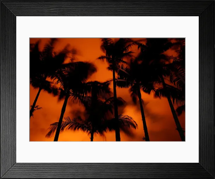 Framed Print : The night sky is seen as lava from the Kilauea volcano flows through the Leilani Estates Framed Print : The night sky is seen as lava from the Kilauea volcano flows through the Leilani Estates