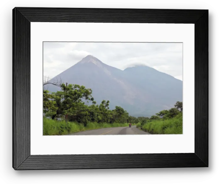 Framed Print : The Fuego volcano is seen from San Miguel Los Lotes in Escuintla