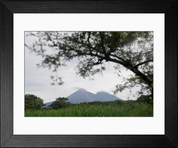 Framed Print : The Fuego volcano is seen from San Miguel Los Lotes in Escuintla