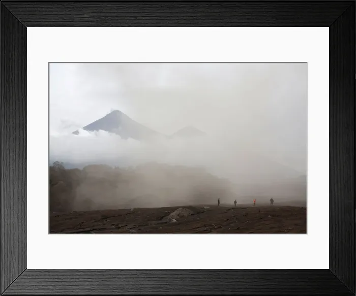 Framed Print : People inspect an affected area after the eruption of the Fuego volcano in Escuintla Framed Print : People inspect an affected area after the eruption of the Fuego volcano in Escuintla