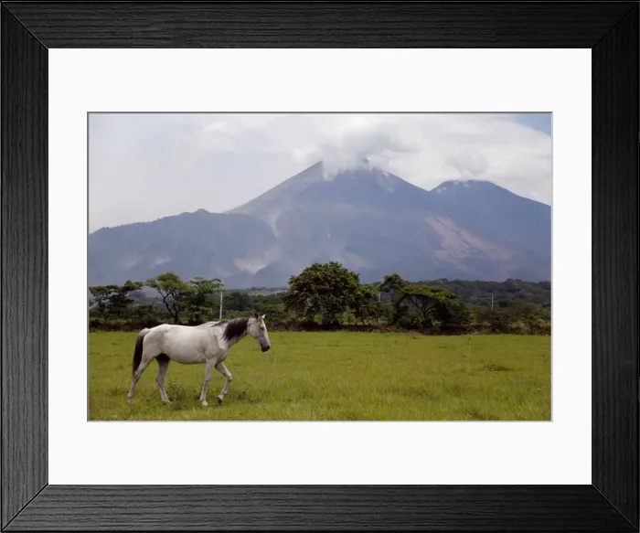 Framed Print : A view of the Fuego volcano in San Miguel, Escuintla, Guatemala Framed Print : A view of the Fuego volcano in San Miguel, Escuintla, Guatemala