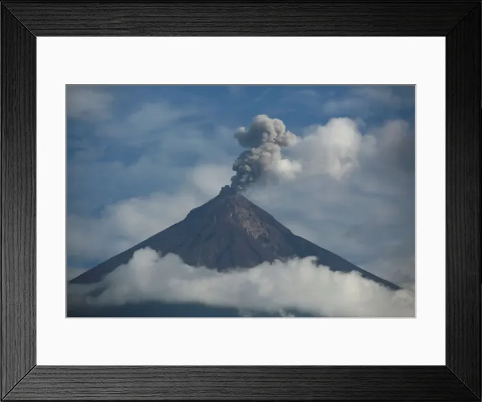 Framed Print : Fuego volcano is seen from San Miguel Los Lotes, in Escuintla