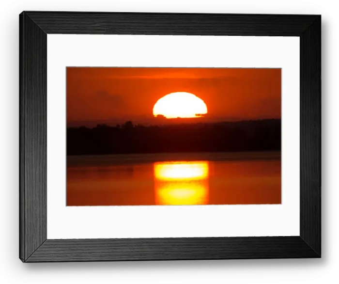 Framed Print : Sun rises behind a lake near the town of Vileika Framed Print : Sun rises behind a lake near the town of Vileika