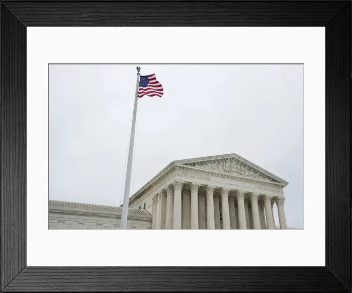 Framed Print : The U. S. Supreme Court is seen as the court nears the end of its term in Washington