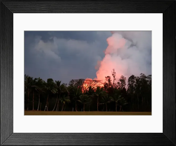 Framed Print : Lava erupts in Leilani Estates Framed Print : Lava erupts in Leilani Estates