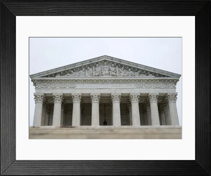 Framed Print : The U. S. Supreme Court is seen as the court nears the end of its term in Washington