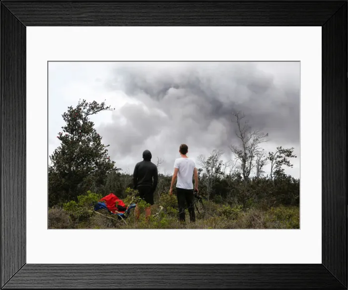Framed Print : Ash erupts from the Halemaumau crater near the community of Volcano Framed Print : Ash erupts from the Halemaumau crater near the community of Volcano