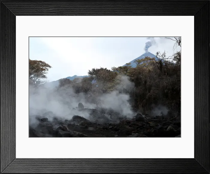 Framed Print : An area affected by a lahar from Fuego volcano is seen in El Rodeo Framed Print : An area affected by a lahar from Fuego volcano is seen in El Rodeo