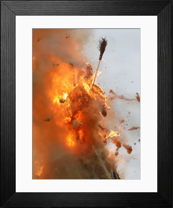 Framed Print : The Boeoegg, a snowman made of wadding and filled with firecrackers Framed Print : The Boeoegg, a snowman made of wadding and filled with firecrackers