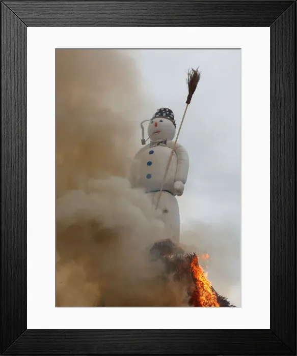 Framed Print : The Boeoegg, a snowman made of wadding and filled with firecrackers Framed Print : The Boeoegg, a snowman made of wadding and filled with firecrackers