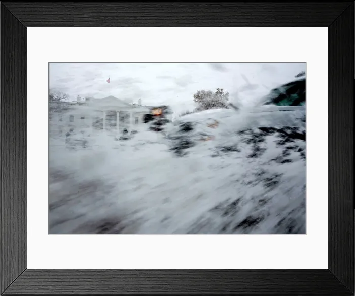 Framed Print : Snow falls in Washington