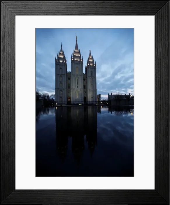 Framed Print : The Mormon Temple is shown at Temple Square, downtown Salt Lake City