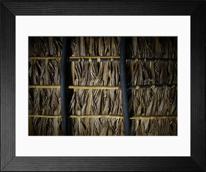 Framed Print : The detail of a roof is seen in a house in Las Lajas, Cuba