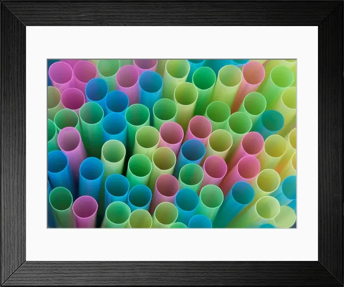 Framed Print : Drinking straws protrude from a glass in a illustration picture in Loughborough Framed Print : Drinking straws protrude from a glass in a illustration picture in Loughborough