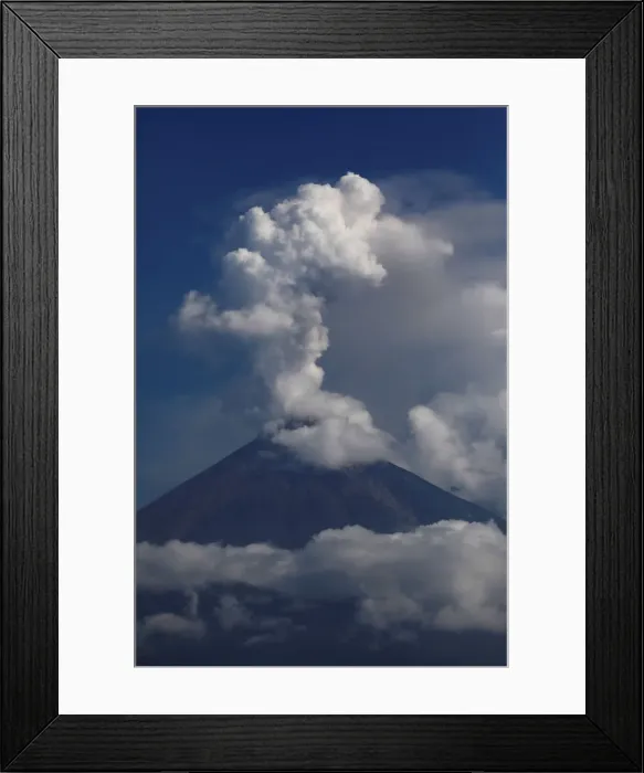 Framed Print : The Fuego volcano spews out a plume of ash and smoke as seen from El Rodeo in Escuintla Framed Print : The Fuego volcano spews out a plume of ash and smoke as seen from El Rodeo in Escuintla