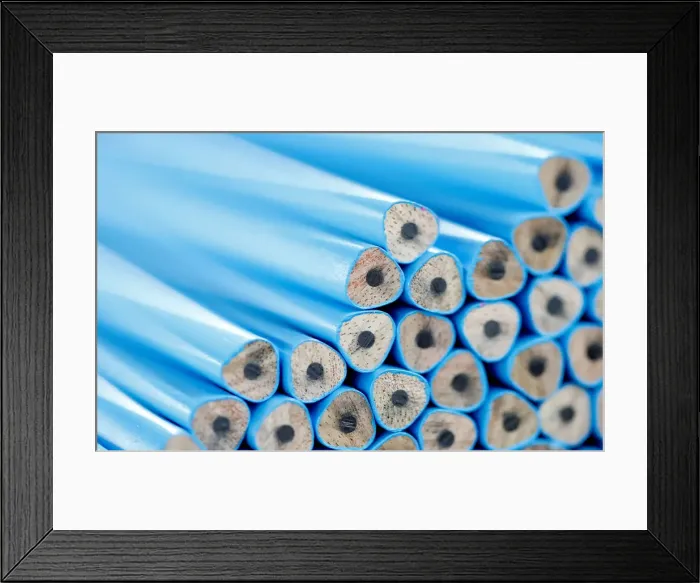 Framed Print : Wood-cased pencils are pictured during their production at Faber-Castell manufacturer in Framed Print : Wood-cased pencils are pictured during their production at Faber-Castell manufacturer in