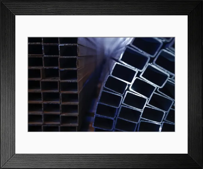Framed Print : Steel profile pipes are pictured at the Ariel Metal steel trader warehouse in Podolsk Framed Print : Steel profile pipes are pictured at the Ariel Metal steel trader warehouse in Podolsk