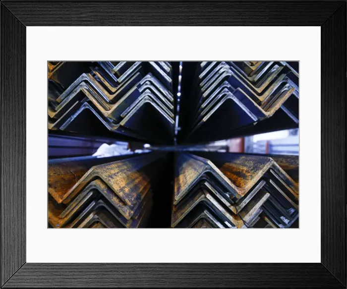 Framed Print : Steel angles are pictured at the Ariel Metal steel trader warehouse in Podolsk Framed Print : Steel angles are pictured at the Ariel Metal steel trader warehouse in Podolsk