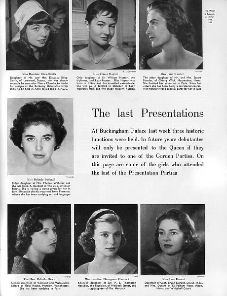 The 1958 Season - The last Presentations