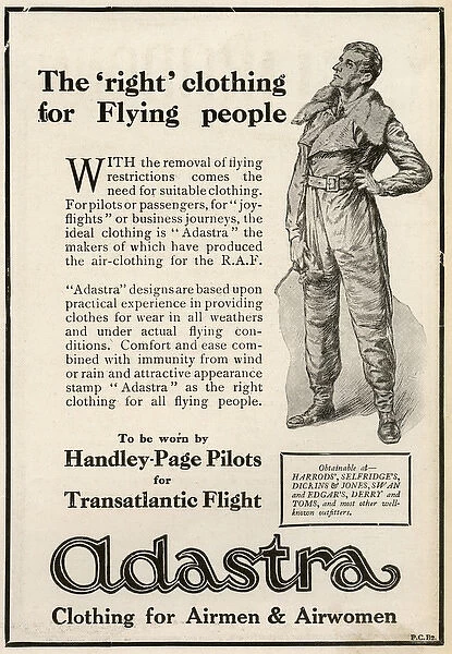 Adastra advertisement - clothing for airmen and airwomen