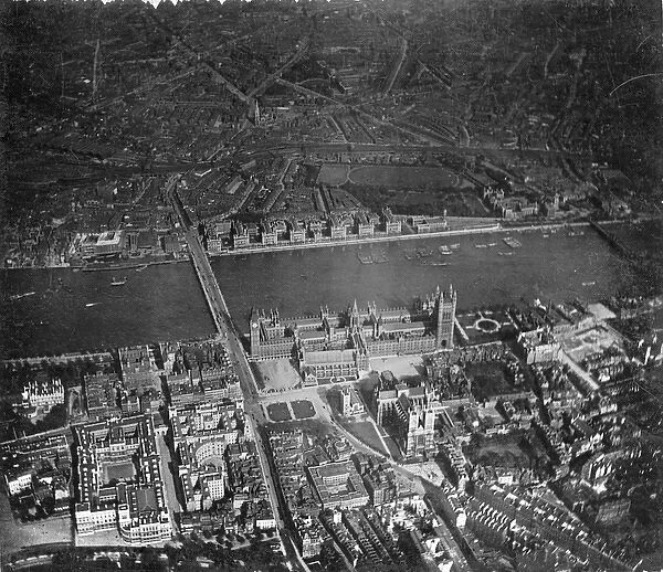 Aerial view of Westminster from a balloon