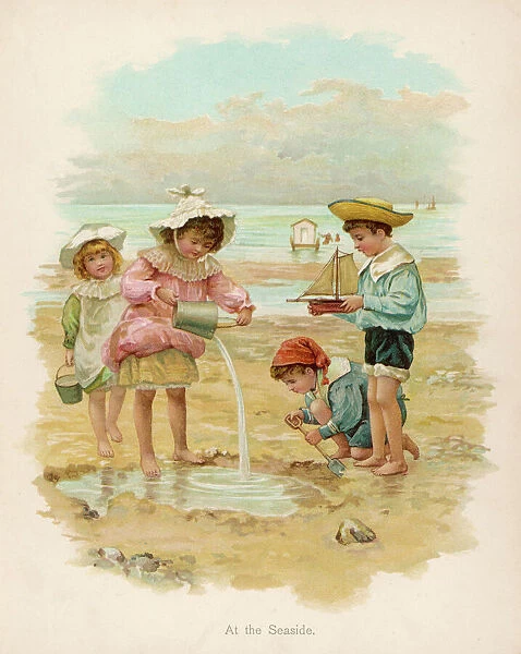 Children Play at Seaside