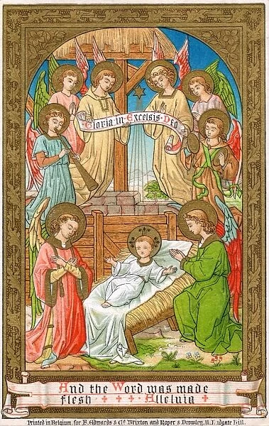 Christmas card with nativity scene
